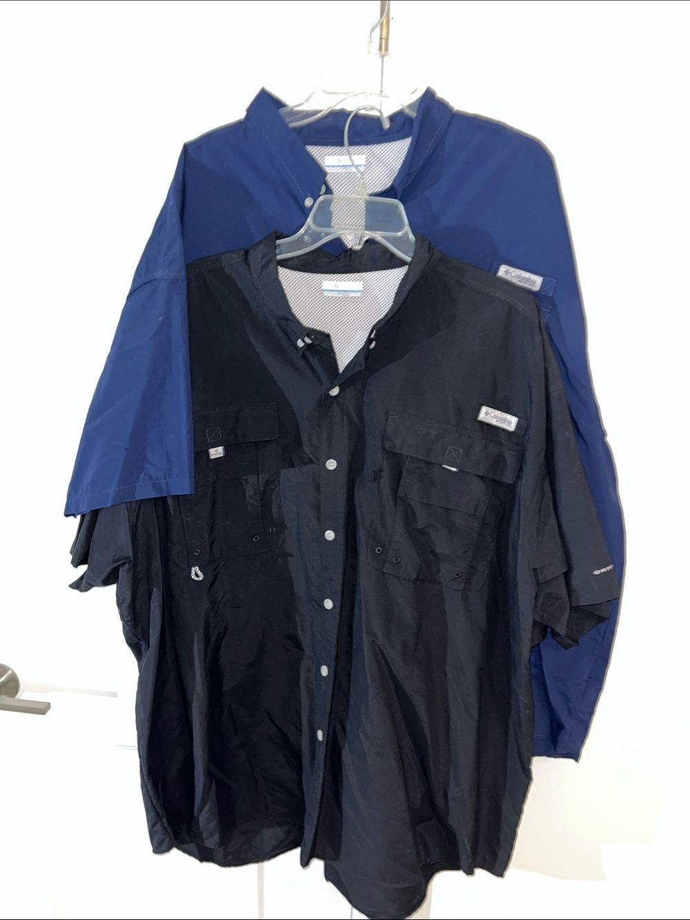 Two(2) men’s boat Columbia Omnishaflde PFG Fishing Omni Shade Vented Shirt-3XL